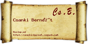 Csanki Bernát névjegykártya